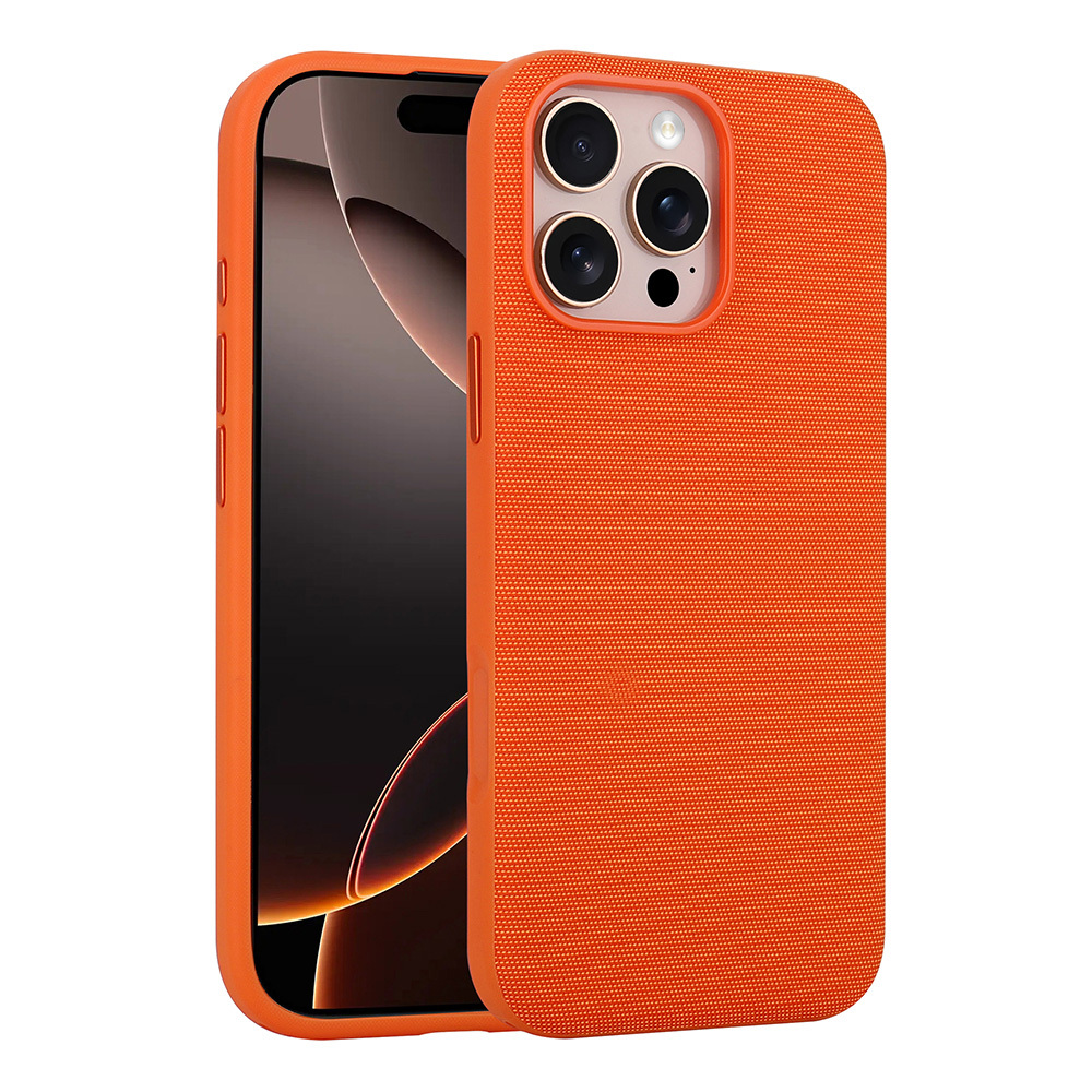 Apple iPhone 16 Pro Uyumlu Kılıf M-Safe Şarj Özellikli Kumaş Tasarımlı Zore Miami Sert PC Kapak