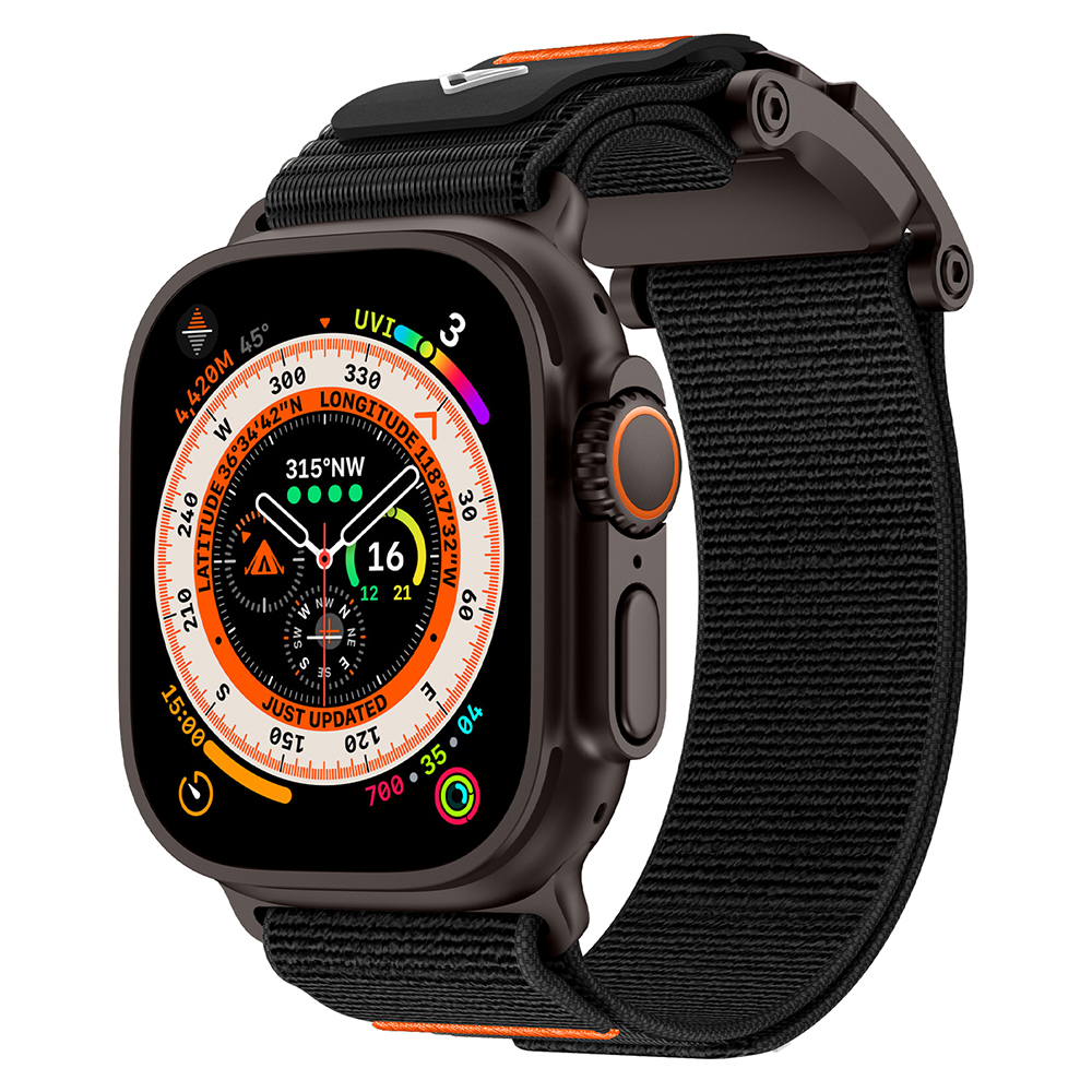 Apple Watch 7 45mm Uyumlu Zore KRD-154 Naylon Kumaş Hasır Örgülü Kordon