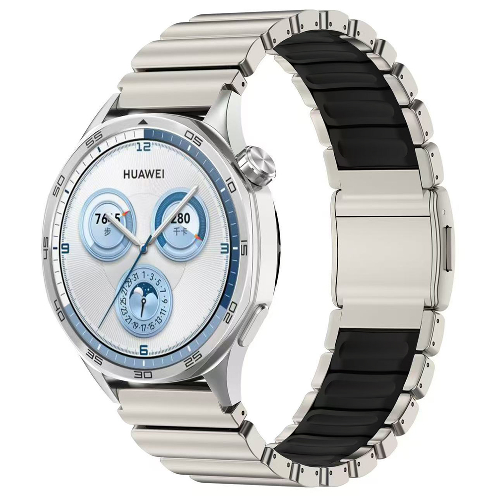 Huawei Watch GT 4 Uyumlu 46mm Zore KRD-151 22mm Metal Silikon Kordon