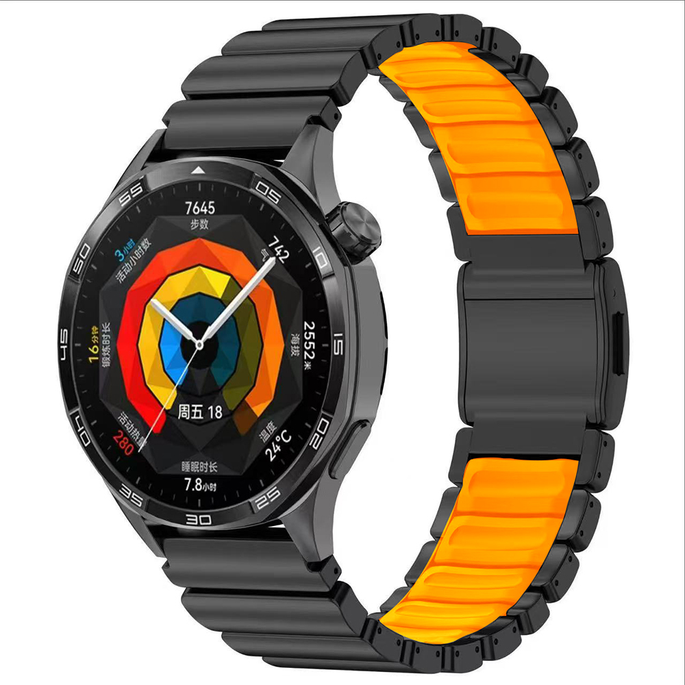 Huawei Watch GT 4 Uyumlu 46mm Zore KRD-151 22mm Metal Silikon Kordon