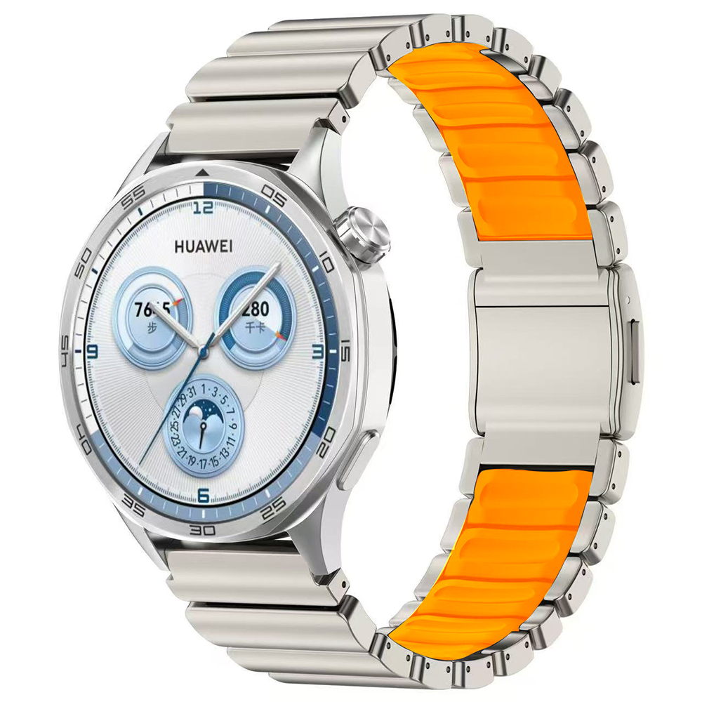 Huawei Watch GT 4 Uyumlu 46mm Zore KRD-151 22mm Metal Silikon Kordon