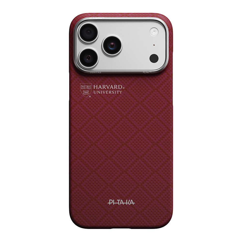 Apple iPhone 17 Pro Uyumlu Kılıf M-safe Şarj Özellikli Aramid Fiber Pitaka Harvard University Serisi Kapak