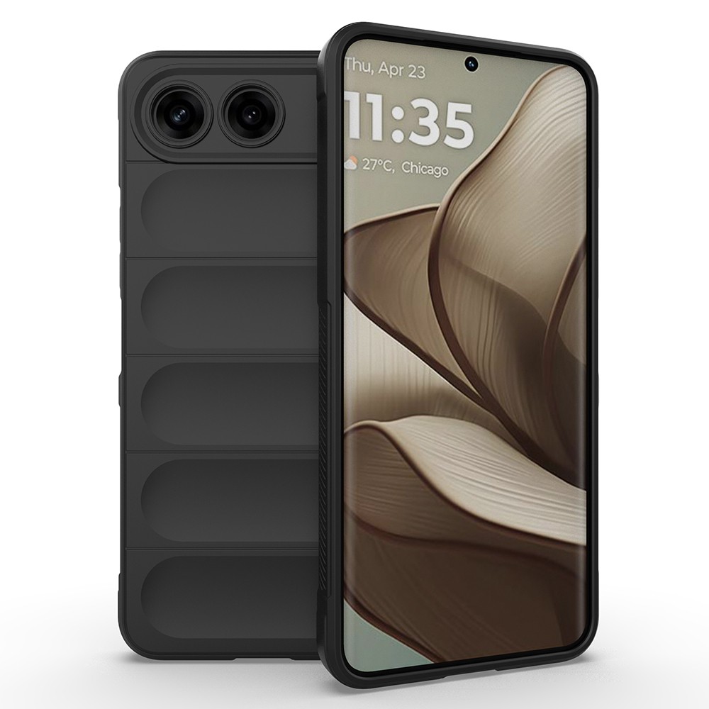 [RNZ-TA132816] Tecno Spark 40 5G Uyumlu Kılıf Esnek TPU Oyuklu Arka Yüzey Tasarımlı Zore Etnik Silikon Kapak (Siyah)