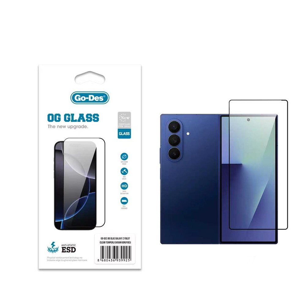 Samsung Galaxy Z Fold 7 Uyumlu Go Des OG Glass Antistatik Temperli Cam Ekran Koruyucu