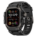 Apple Watch Ultra 49mm Uyumlu Mohseven iWatch Punk Fortress Serisi Kasa Koruyuculu Silikon Kordon