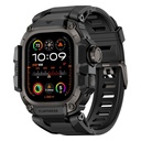 Apple Watch Ultra 49mm Uyumlu Mohseven iWatch Punk Fortress Serisi Kasa Koruyuculu Silikon Kordon