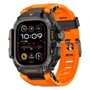 Apple Watch Ultra 49mm Uyumlu Mohseven iWatch Punk Fortress Serisi Kasa Koruyuculu Silikon Kordon