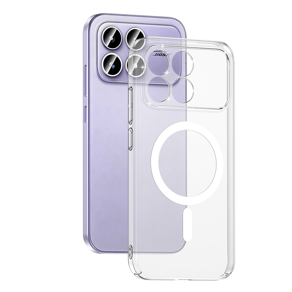 Xiaomi Poco F8 Pro Uyumlu Kamera Korumalı M-Safe Şarj Özellikli Şeffaf Zore London Sert PC Kapak