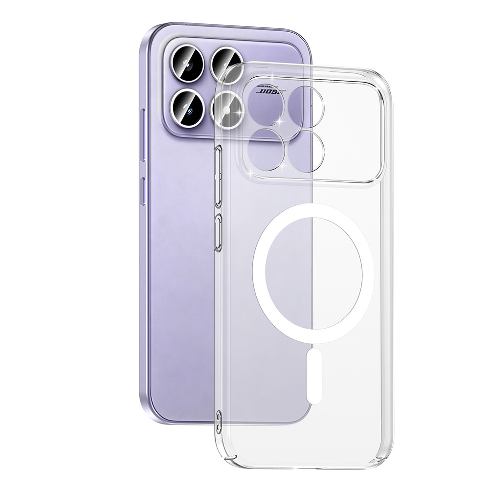 [RNZ-TA133348] Xiaomi Poco F8 Pro Uyumlu Kamera Korumalı M-Safe Şarj Özellikli Şeffaf Zore London Sert PC Kapak