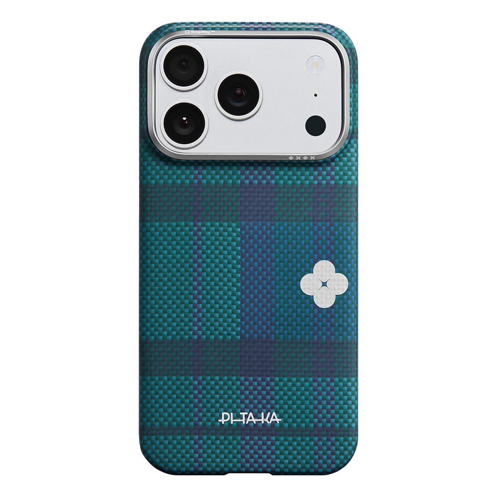Apple iPhone 17 Pro Max Uyumlu Kılıf M-safe Şarj Özellikli Aramid Fiber Pitaka Flora in Grid Serisi Kapak