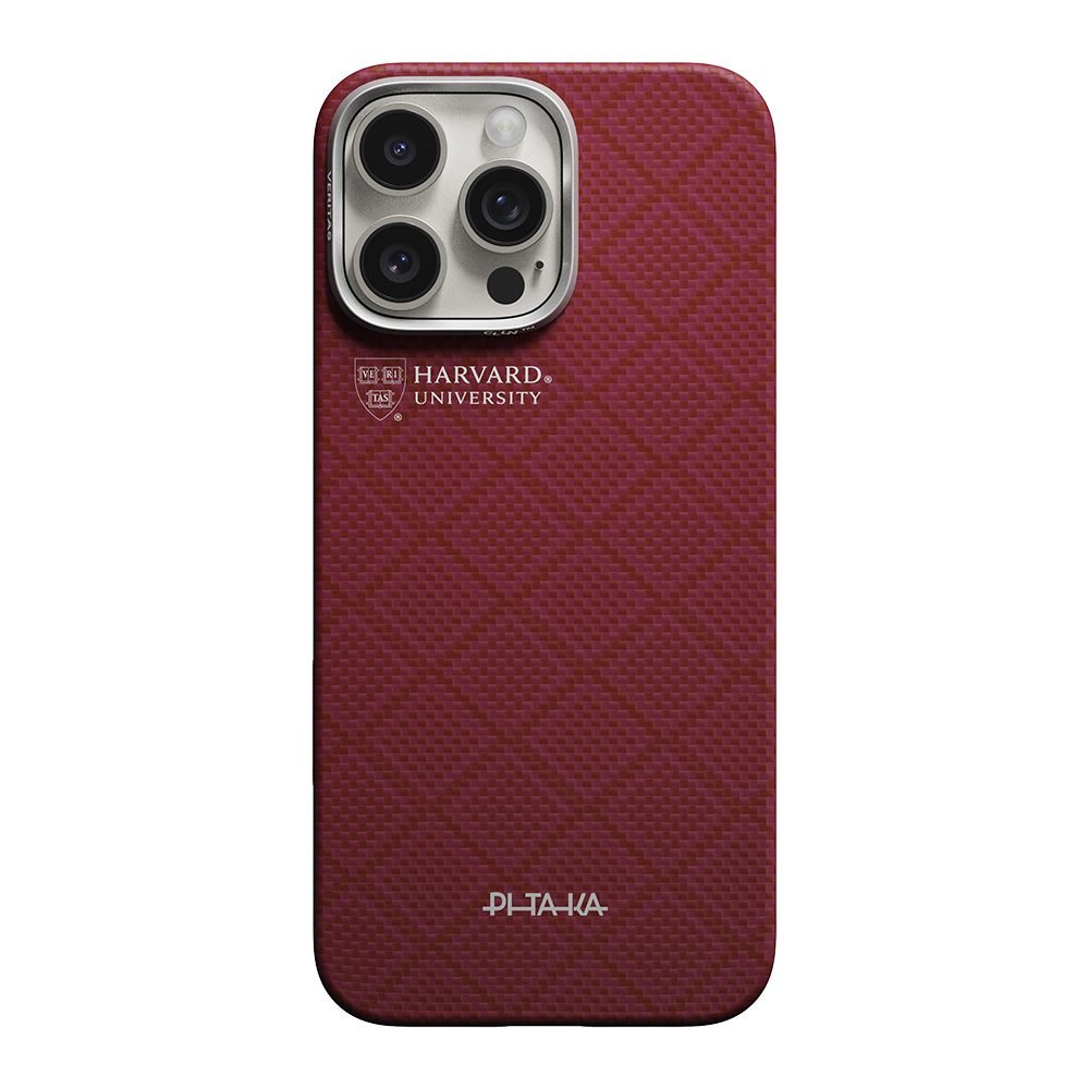 Apple iPhone 16 Pro Max Uyumlu Kılıf M-safe Şarj Özellikli Aramid Fiber Pitaka Harvard University Serisi Kapak