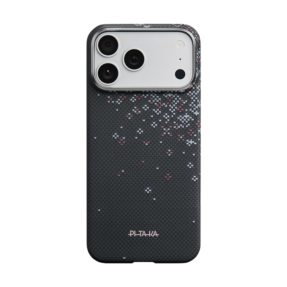 Apple iPhone 17 Pro Uyumlu Kılıf M-safe Şarj Özellikli Aramid Fiber Pitaka Sakura Hours Serisi Kapak