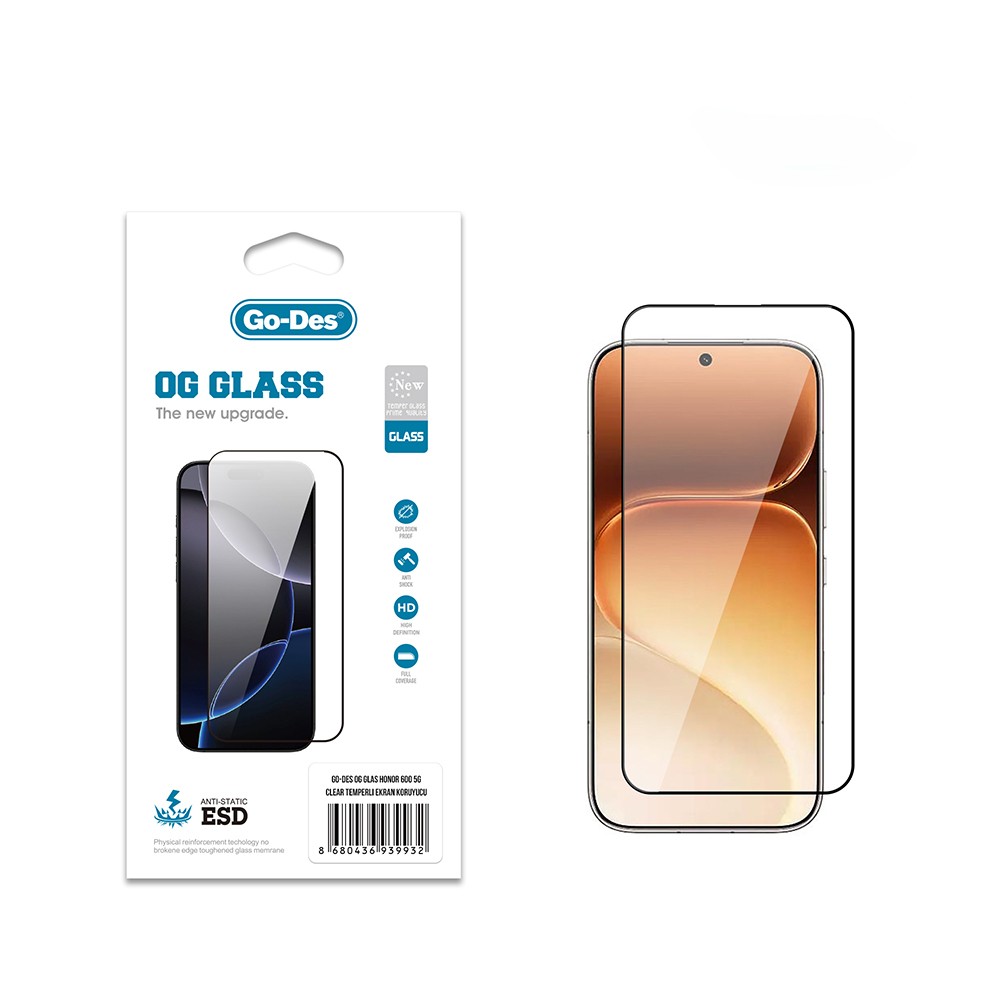 [RNZ-TA133446] Honor 600 5G Go Des OG Glass Antistatik Temperli Cam Ekran Koruyucu