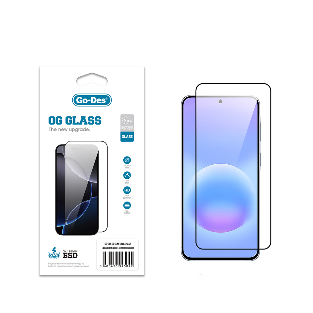 Samsung Galaxy A57 Uyumlu Go Des OG Glass Antistatik Temperli Cam Ekran Koruyucu