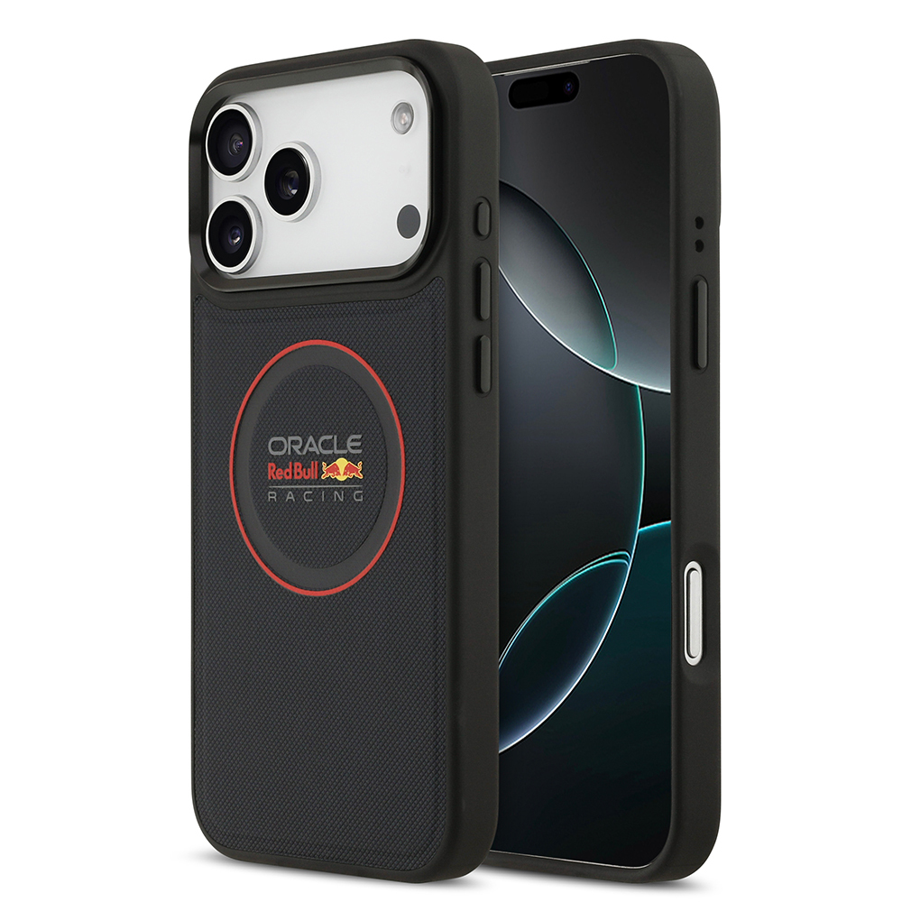 Apple iPhone 17 Pro Max Uyumlu Kılıf Redbull Orjinal Lisanslı M-safe Şarj Özellikli Kırmızı Halka ve Logo Kabartmalı PU Deri Kapak