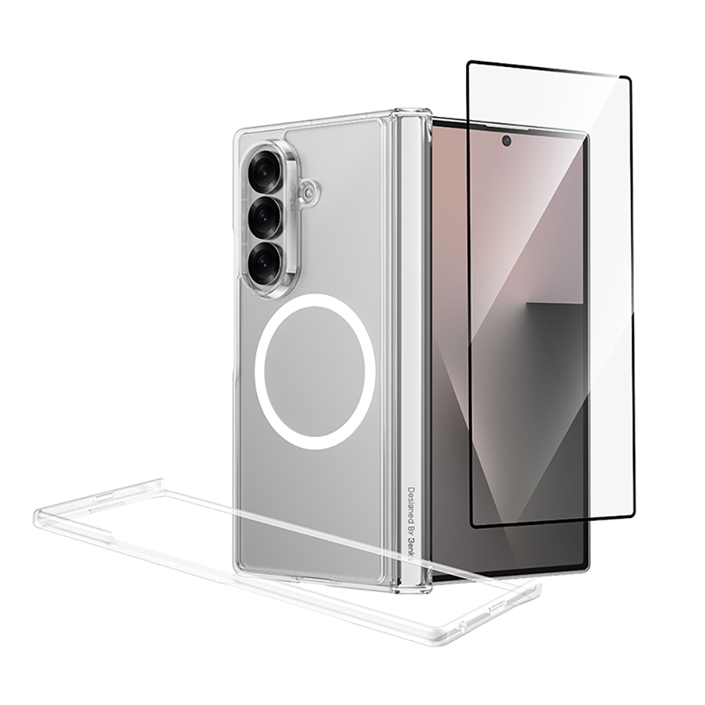 Samsung Galaxy Z Fold 7 Uyumlu Benks Crystal Grand Combo Üçlü Aksesuar Seti (Ön Arka Şeffaf Kapak + Ekran Koruyucu)