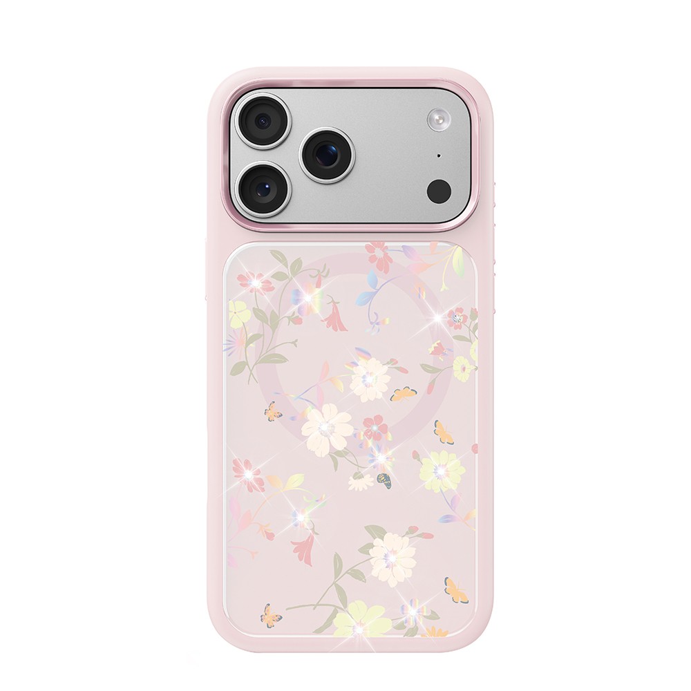 Apple iPhone 17 Pro Uyumlu Kılıf M-safe Şarj Özellikli Çiçek Tasarımlı Mutural Flower Serisi Kapak