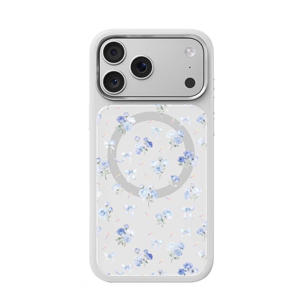 Apple iPhone 17 Pro Uyumlu Kılıf M-safe Şarj Özellikli Çiçek Tasarımlı Mutural Flower Serisi Kapak