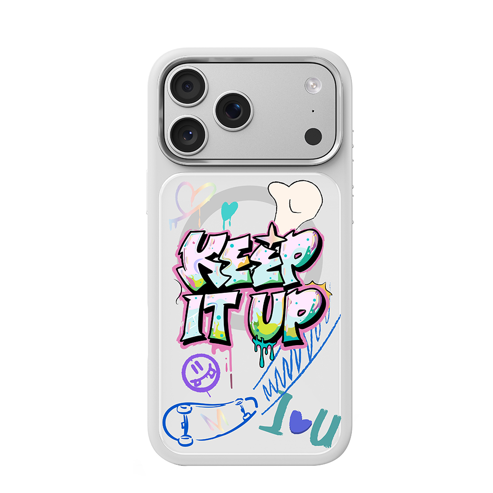 Apple iPhone 17 Pro Max Uyumlu Kılıf M-safe Şarj Özellikli 3D Baskılı Tasarım Mutural Graffiti Serisi Kapak