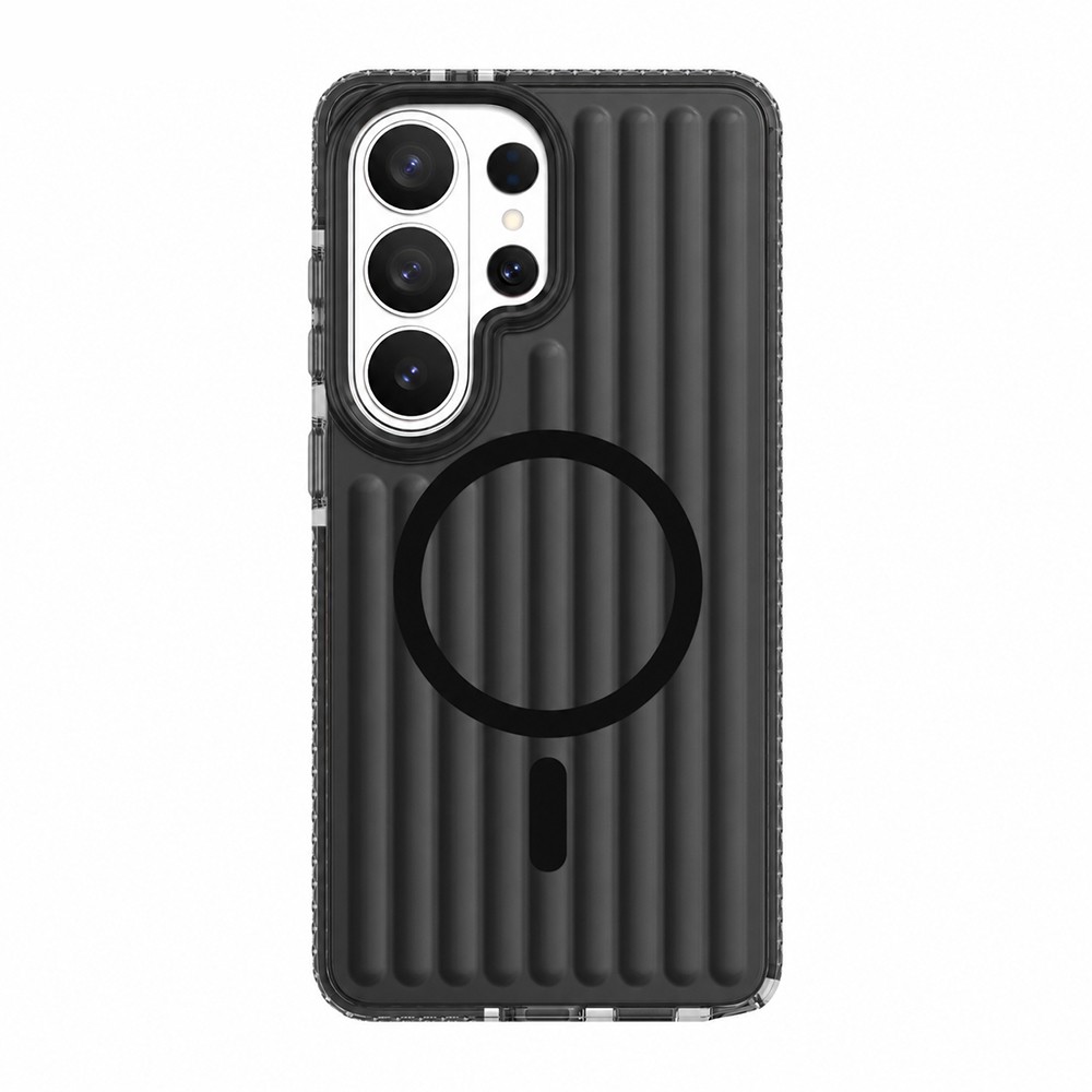 [RNZ-TA133579] Samsung Galaxy S26 Ultra Uyumlu Kılıf M-safe Şarj Özellikli Oyuklu Tasarım Mutural Luggage Serisi Kapak (Siyah)