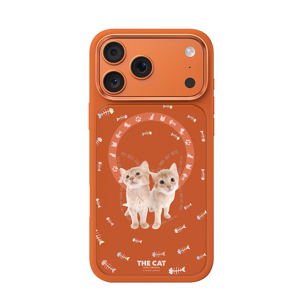 Apple iPhone 17 Pro Uyumlu Kılıf M-safe Şarj Özellikli 3D Baskılı Tasarım Mutural The Cat Serisi Kapak
