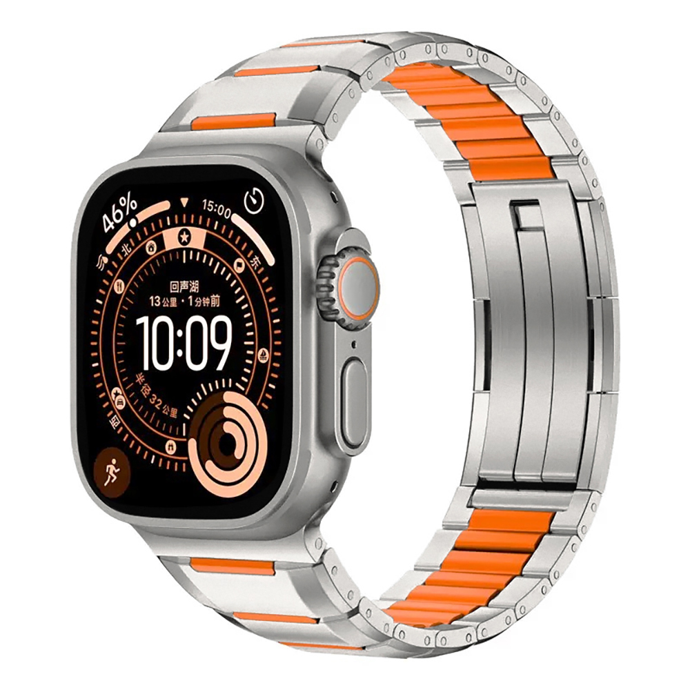 Apple Watch 42mm Uyumlu Zore KRD-155 Metal Silikon Kordon