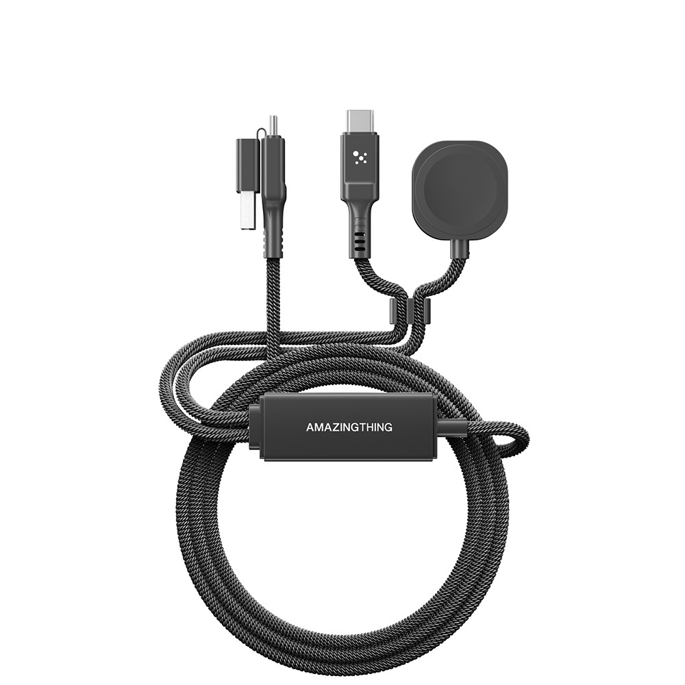 [RNZ-TA133489] Amazingthing Thunder Pro 7X 100W Apple Watch Serisi Akıllı Saat Wireless 4in1 Type-C PD - Usb Hızlı Şarj Kablosu 1.5M
