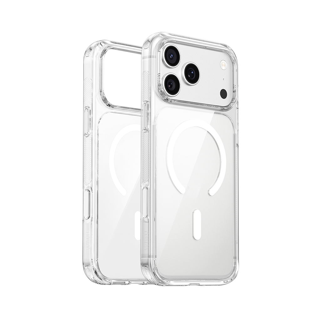 Apple iPhone 17 Pro Uyumlu Kılıf M-safe Şarj Özellikli Wiwu CS-202 Crystal Shield Pro Serisi Anti Yellowing Sert PC Kapak