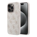 Apple iPhone 15 Pro Uyumlu Kılıf Guess Orjinal Lisanslı M-safe Kabartmalı 4G Desenli Yazı Logolu Kapak