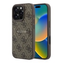 Apple iPhone 16 Pro Max Uyumlu Kılıf Guess Orjinal Lisanslı M-safe Kabartmalı 4G Desenli Yazı Logolu Kapak