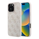 Apple iPhone 16 Pro Max Uyumlu Kılıf Guess Orjinal Lisanslı M-safe Kabartmalı 4G Desenli Yazı Logolu Kapak