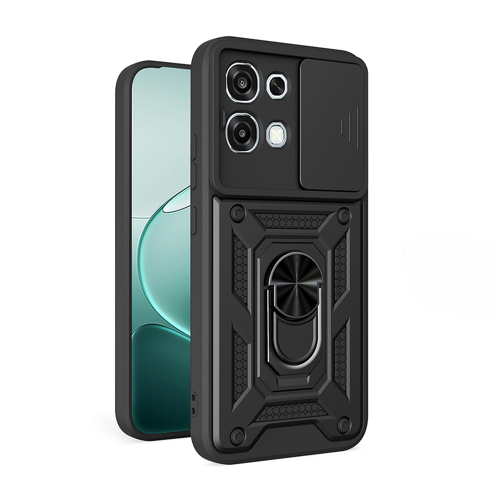 Oppo A6 Pro Uyumlu Kılıf Magnetik Standlı Kamera Korumalı Zore Sürgülü Vega Kapak