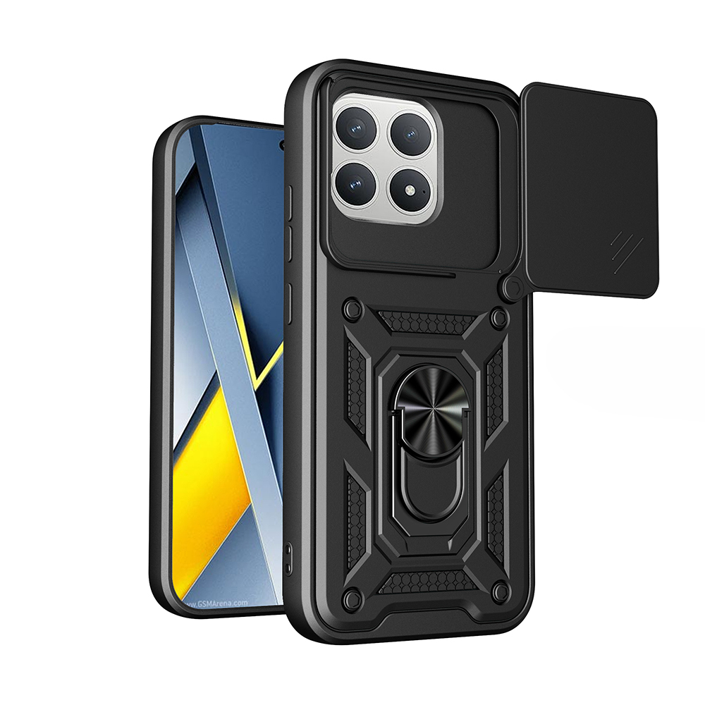 Xiaomi Poco F8 Pro Uyumlu Kılıf Magnetik Standlı Kamera Korumalı Zore Sürgülü Vega Kapak