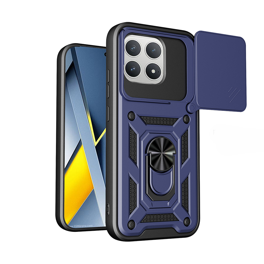 Xiaomi Poco F8 Pro Uyumlu Kılıf Magnetik Standlı Kamera Korumalı Zore Sürgülü Vega Kapak