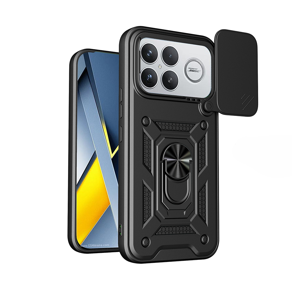Xiaomi Poco F8 Ultra Uyumlu Kılıf Magnetik Standlı Kamera Korumalı Zore Sürgülü Vega Kapak