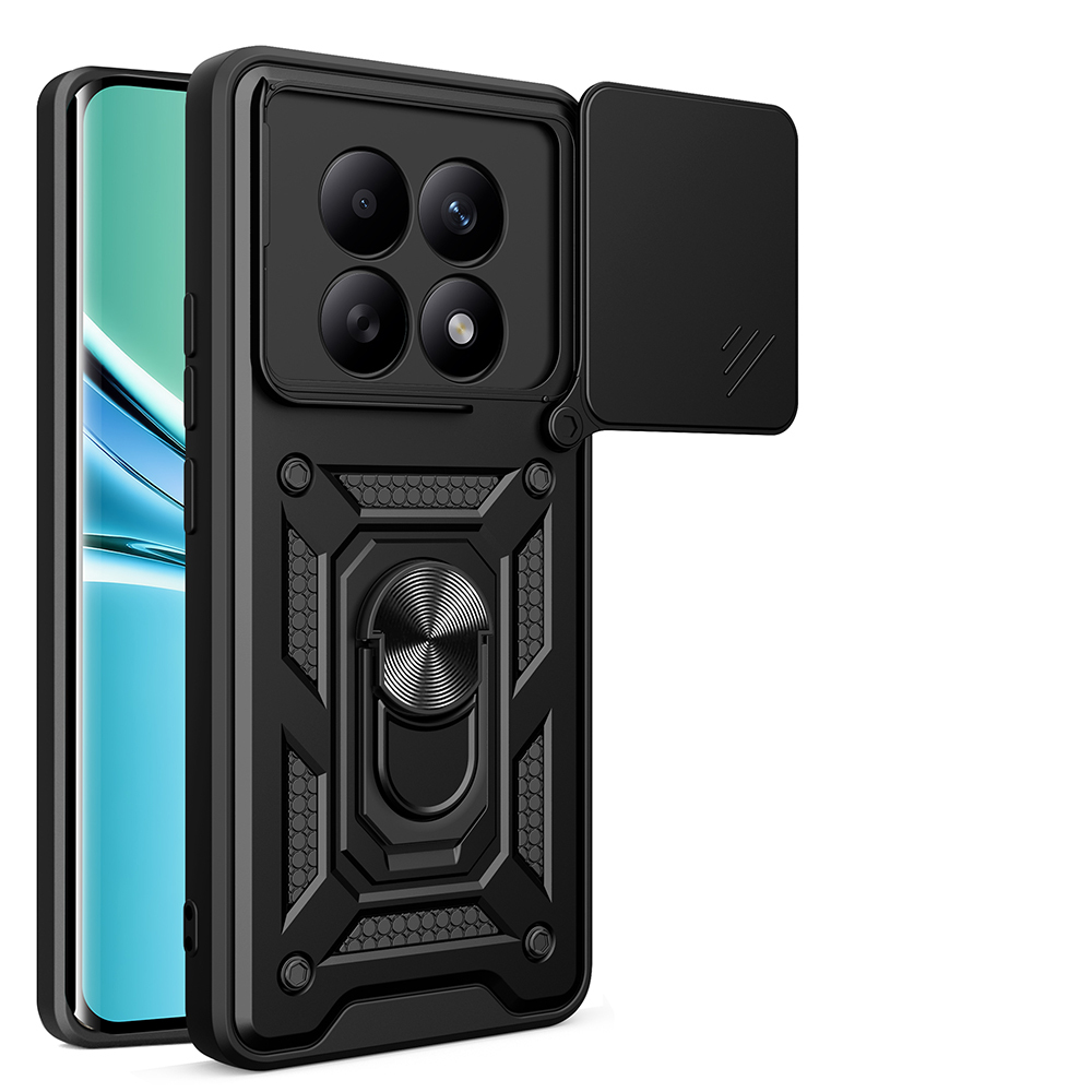 Xiaomi Redmi Note 15 4G Uyumlu Kılıf Magnetik Standlı Kamera Korumalı Zore Sürgülü Vega Kapak