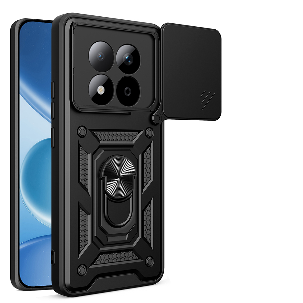 Xiaomi Redmi Note 15 Pro 4G Uyumlu Kılıf Magnetik Standlı Kamera Korumalı Zore Sürgülü Vega Kapak