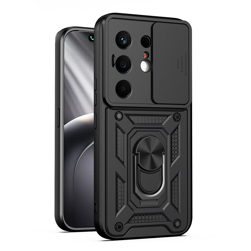 Tecno Camon 50 Uyumlu Kılıf Magnetik Standlı Kamera Korumalı Zore Sürgülü Vega Kapak