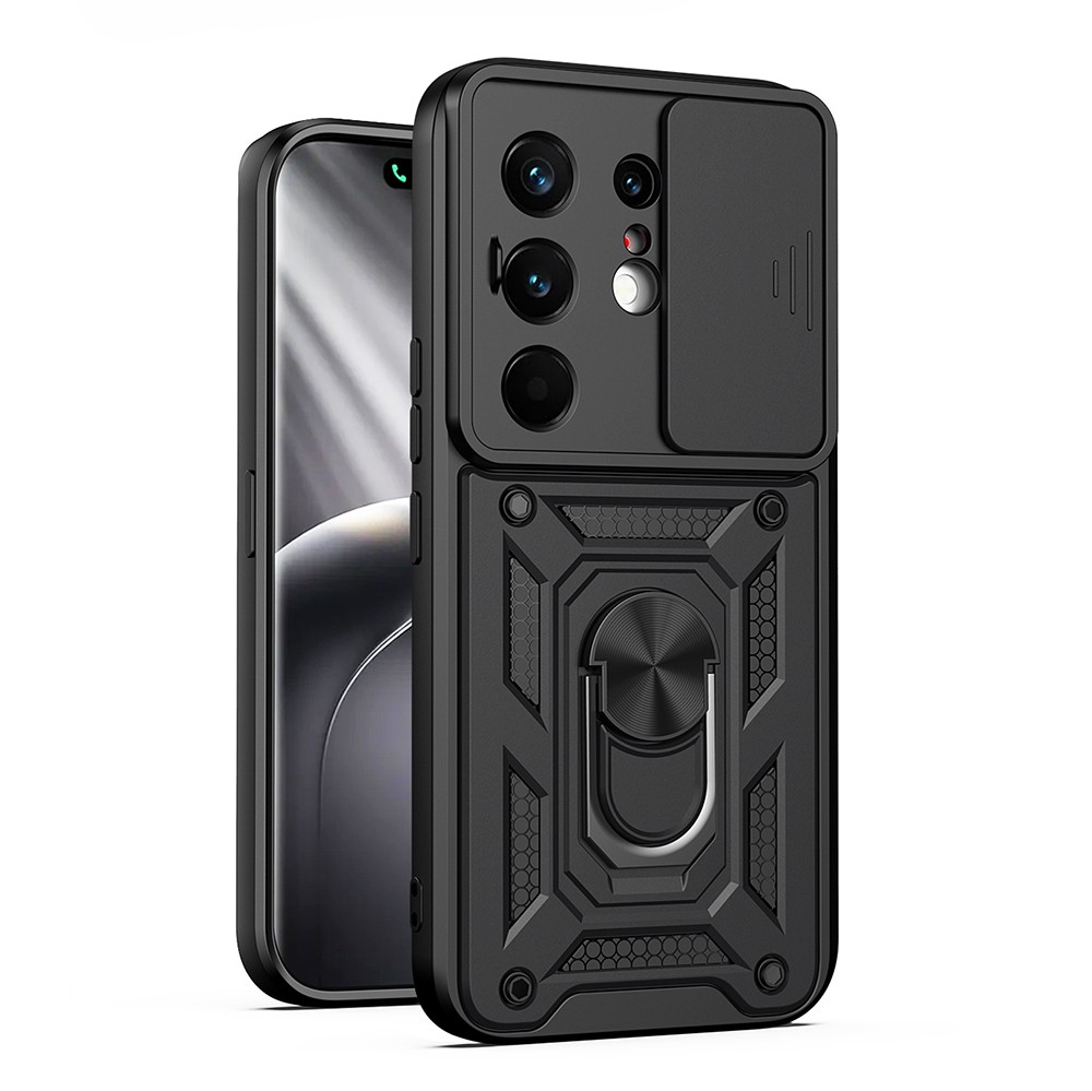 Tecno Camon 50 Pro Uyumlu Kılıf Magnetik Standlı Kamera Korumalı Zore Sürgülü Vega Kapak