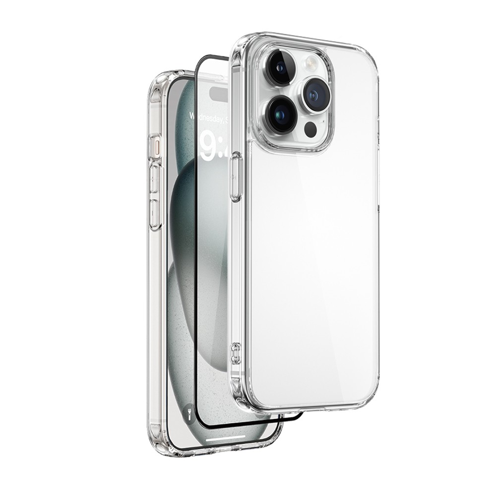 [RNZ-TA132178] Apple iPhone 15 Pro Uyumlu Wiwu Wi-IP001 Kılıf Ekran Koruyucu Kamera Lensi 3in1 Koruma Seti