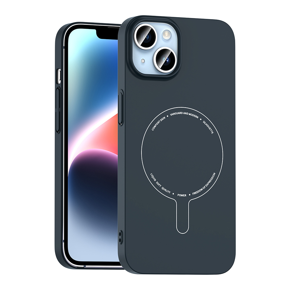 Apple iPhone 14 Uyumlu Kılıf M-Safe Şarj Özellikli Kamera Korumalı Zore Elio Sert PC Kapak