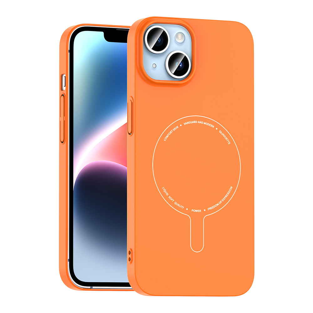 Apple iPhone 14 Uyumlu Kılıf M-Safe Şarj Özellikli Kamera Korumalı Zore Elio Sert PC Kapak