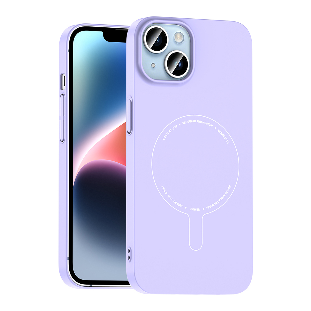 Apple iPhone 14 Uyumlu Kılıf M-Safe Şarj Özellikli Kamera Korumalı Zore Elio Sert PC Kapak