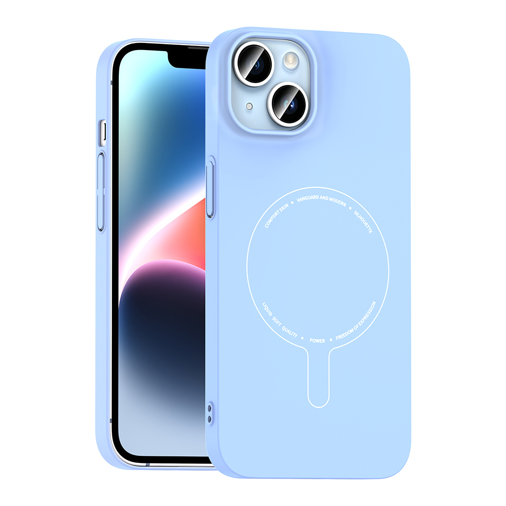 Apple iPhone 14 Uyumlu Kılıf M-Safe Şarj Özellikli Kamera Korumalı Zore Elio Sert PC Kapak