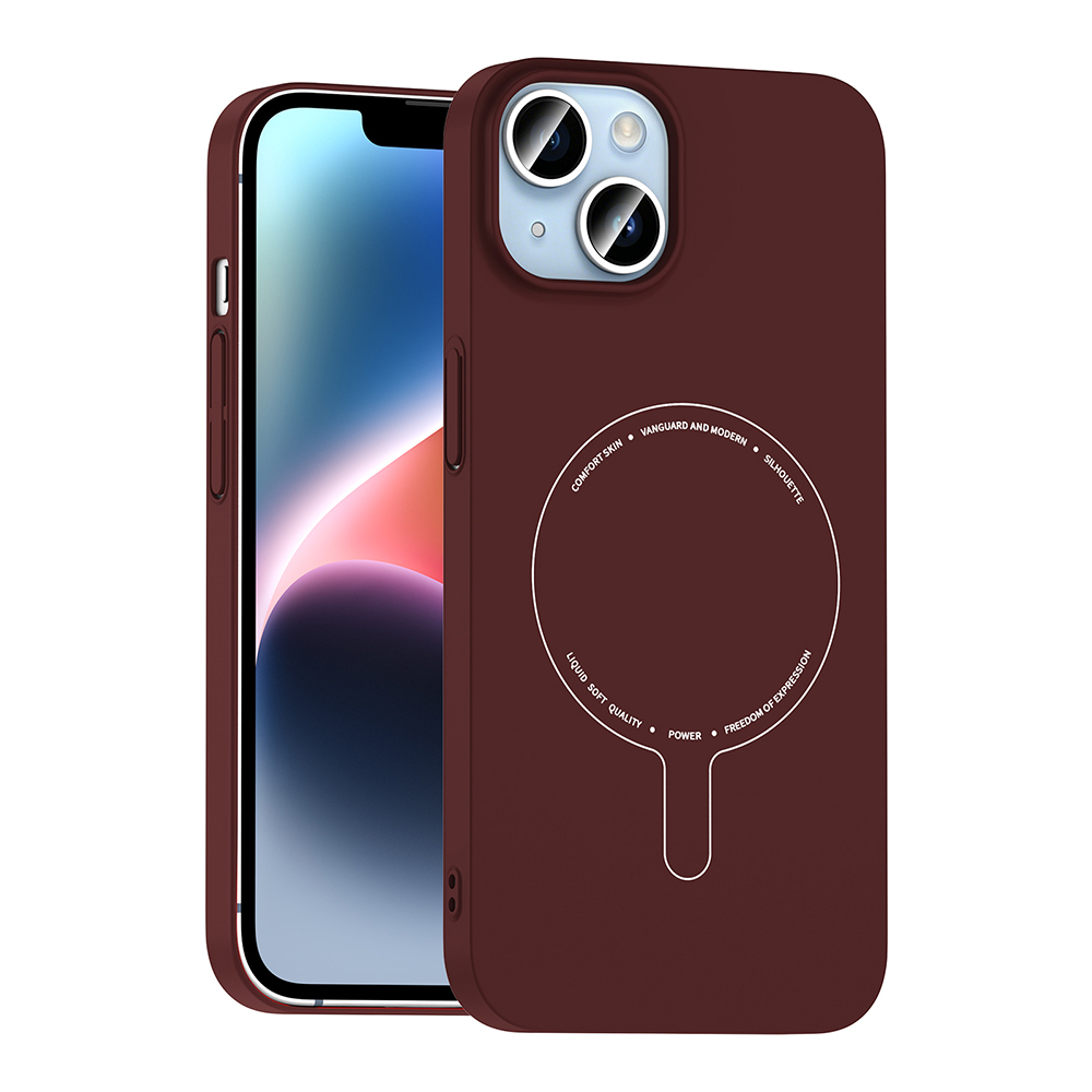 Apple iPhone 14 Uyumlu Kılıf M-Safe Şarj Özellikli Kamera Korumalı Zore Elio Sert PC Kapak