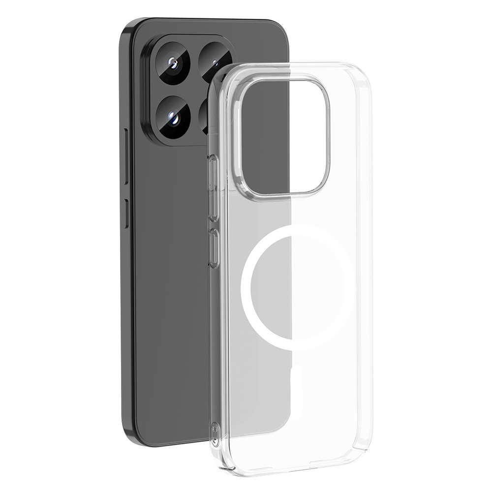 [RNZ-TA134759] Xiaomi 17 Uyumlu Kamera Korumalı M-Safe Şarj Özellikli Şeffaf Zore London Sert PC Kapak