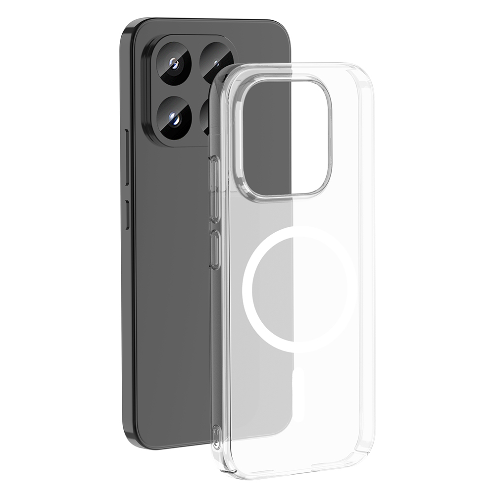 [RNZ-TA134759] Xiaomi 17 Uyumlu Kamera Korumalı M-Safe Şarj Özellikli Şeffaf Zore London Sert PC Kapak