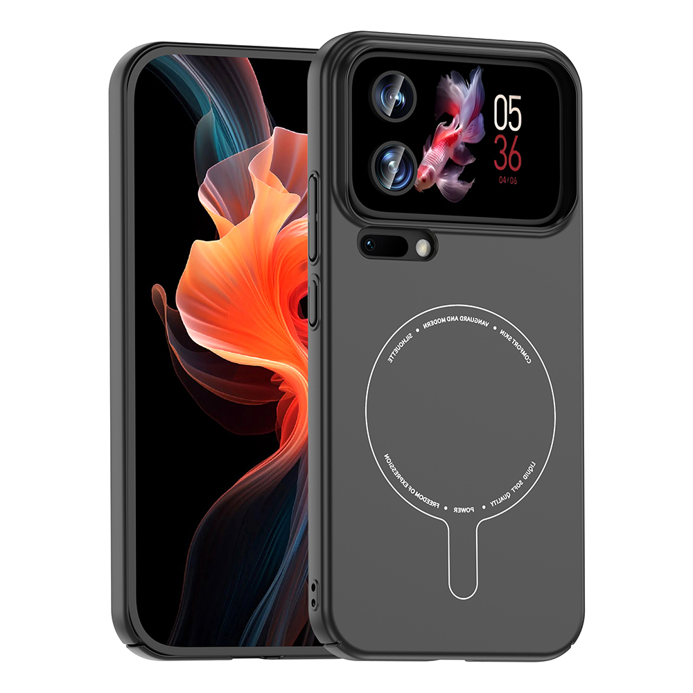 [RNZ-TA134781] Xiaomi 17 Pro Uyumlu Kılıf M-Safe Şarj Özellikli Kamera Korumalı Zore Elio Sert PC Kapak (Siyah)