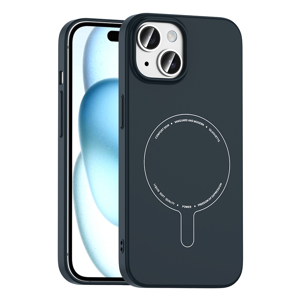 Apple iPhone 15 Uyumlu Kılıf M-Safe Şarj Özellikli Kamera Korumalı Zore Elio Sert PC Kapak