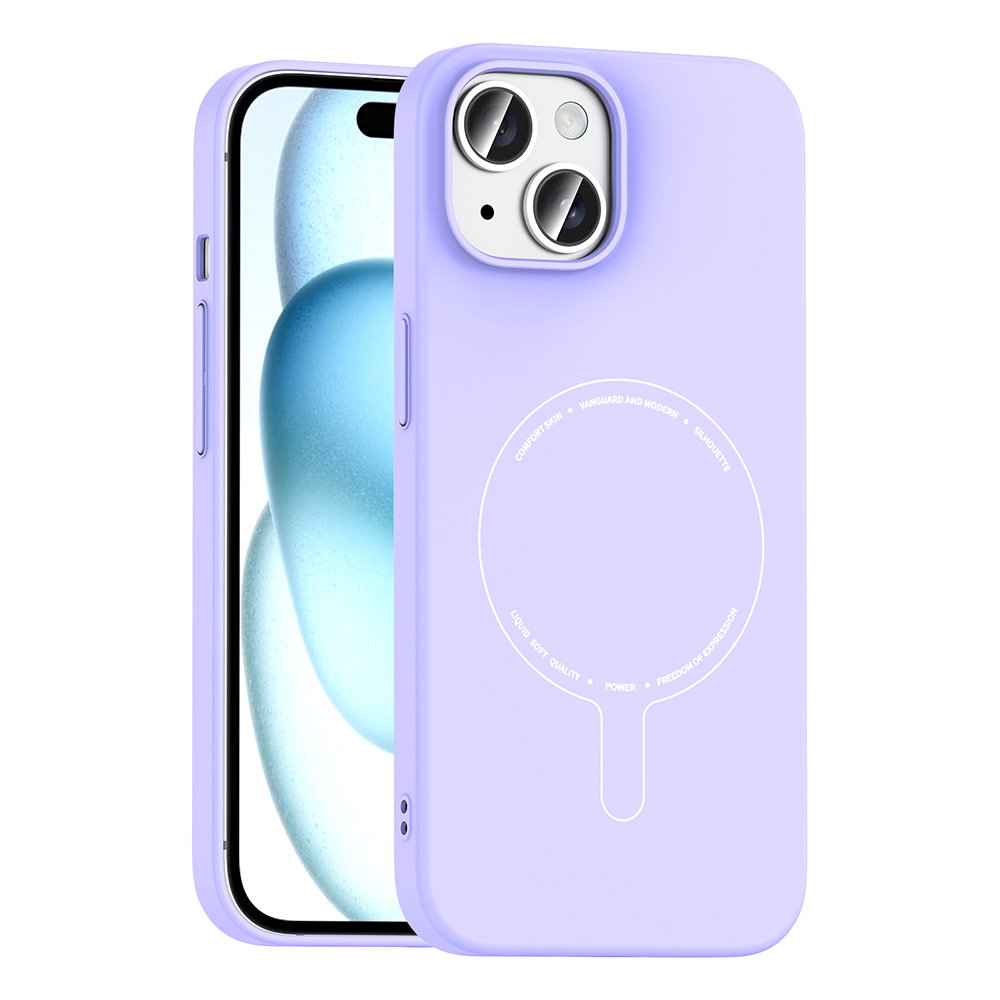 Apple iPhone 15 Uyumlu Kılıf M-Safe Şarj Özellikli Kamera Korumalı Zore Elio Sert PC Kapak